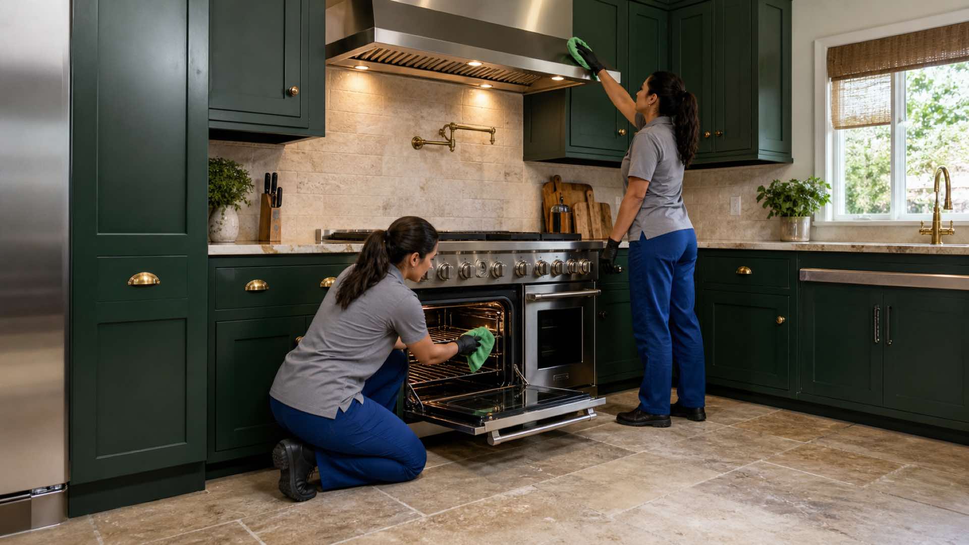 Deep cleaning of an oven interior and kitchen in Central New Jersey